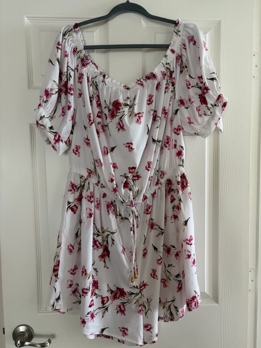 Blush Romper Floral Print Off Shoulder Size 2X